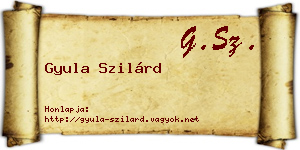 Gyula Szilárd névjegykártya